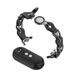 Металевий ремінець для Xiaomi Smart Band 10/9/8, Chain Wristband, чорний, браслет з нержавіючої сталі та штучної шкіри для фітнес-трекера, ArmorStandart (ARM86887) - мініатюра 3
