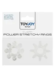 Ерекційні кільця Power Stretchy, 2 шт (білий) Toy Joy TOY9937 98648 - мініатюра 2