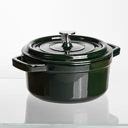 Кокотниця чавунна емальована 2 л, малахіт Yongkang HP-FLG-8 green - мініатюра 6