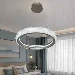 Підвісна LED-люстра для вітальні та спальні Diasha 583-500G з акриловим кільцем, пультом, 84 W, 50 см, 10-18m2 - мініатюра 2
