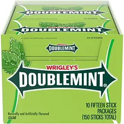 Упаковка жувальних гумок Wrigley's Doublemint Mint Gum Chewing Gum 150шт - мініатюра 2