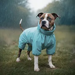 Дощовик для собак WAUDOG Clothes, водонепроникний, M35, В 59-62 см, С 37-40 см, блакитний - мініатюра 4