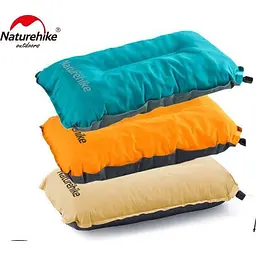 Подушка самонадувна Naturehike Sponge automatic NH17A001-L (Блакитна) - мініатюра 2