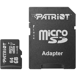 Карта пам'яті Patriot LX microSDHC 64GB UHS-I Class 10 + SD адаптер (PSF64GMCSDXC10) [113849]