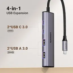 USB-Хаб Ugreen 4-Port USB-C Hub (UGR-15395) - мініатюра 3