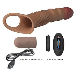 Насадка на пеніс Pretty Love Penis Sleeve Extender 24 см (тілесний) - мініатюра 16