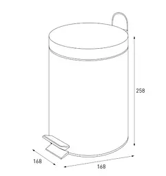 Відро для сміття кругле Zerix Solo-TC0103 Black 3 л чорне (ZX5896) - мініатюра 6