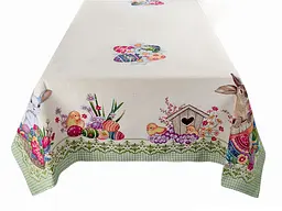 Скатертина  Lefard Home Textile Peeps гобеленова 260x140 см бежево-зелена (732-285) - мініатюра 3