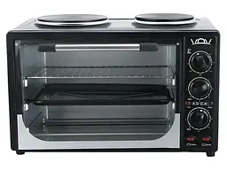 Електродуховка VOV Veohp 30L 1700Вт з 2 конфорками +лоток для піци