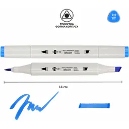 Маркер акварельний Santi sketch SM-40 яскраво-синій 6 шт. (390581) - мініатюра 2