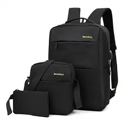 Рюкзак міський Backpack Комплект 3 в 1 місткий рюкзак для ноутбука з сумкою та гаманцем