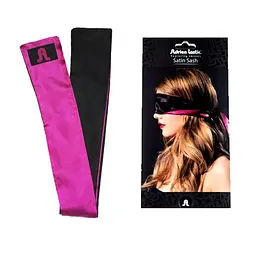 Сатинова пов'язка на очі Adrien Lastic Satin Sash, чорна з рожевим - мініатюра 3