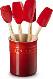 Набір кухонного приладдя Le Creuset Set of Crock + 4 Craft Utensils Cerise