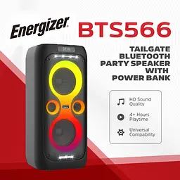 Акустична система 1.0 Energizer 50Вт Bluetooth 5.3/RMS/TF/USB/AUX/TWS/MIC, Dual 6.5” Drivers чорна - мініатюра 6