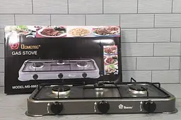 Таганок 3 конфорки Domotec VigohA MS-6603 Сірий - мініатюра 5