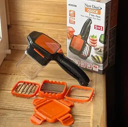 Зручна овочерізка Nicer Dicer Quick 5 в 1 універсальна кухонна терка з гострими лезами та контейнером - мініатюра 8