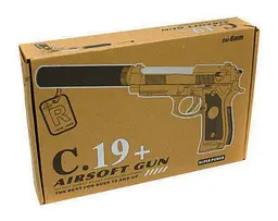Іграшковий пістолет для страйкболу Airsoft Gun C.19+ реалістична ігрова модель Чорний - мініатюра 2