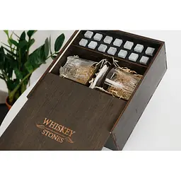 Подарунковий набір Whiskey Stones камені для віскі в дерев'яному пеналі №4 + 4 склянки Bormioli Rocco Selecta + щипці + мішечок - мініатюра 4