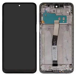 Дисплей Xiaomi Redmi Note 9 Pro, Redmi Note 9S, сірий, з рамкою, , з широким ободком, In-Cell, M2003J6B2G, M2003J6A1G