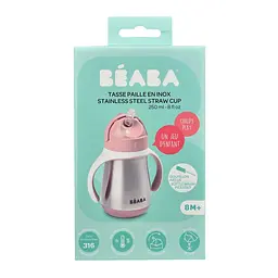 Поїльник з трубочкою Beaba Old Pink з нержавіючої сталі, 250 мл, рожевий (913482) - мініатюра 4