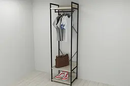 Шафа Гардероб Уні секція 1 серії Конект Ferrum-decor 220x60x50см Чорний метал ДСП Дуб Сонома 32 мм (FRD-104501) - мініатюра 7