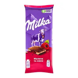 Шоколад Milka Малина та Крем молочний 90г