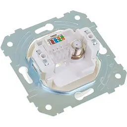 Розетка мережева комп'ютерна телевізійна Brille WB-1TV + 1PC Wh (42-287) - мініатюра 2