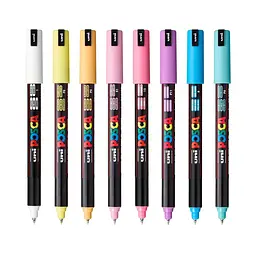 Набір маркерів Uni Posca Soft Color 0.7 мм 8 шт. (PC-1MR SOFT COLOR 8C) - мініатюра 3