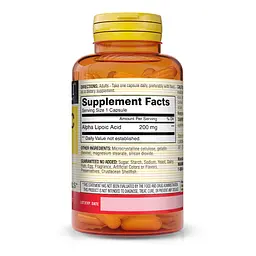 Натуральна добавка Mason Natural Alpha-Lipoic Acid 200 mg, 60 капсул - мініатюра 2