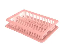 Сушарка для посуду R-PLASTIC з піддоном 43х29х8см пластик (13тар) (пудра)