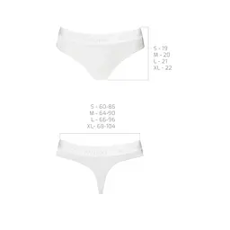Трусики-бразиліана з бавовни Passion PS005 PANTIES S, white - мініатюра 6