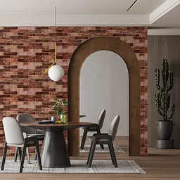 Самоклеюча декоративна 3D панель 3D Loft під коричневу катеринославську цеглу в рулоні 20 м 20000x700x3мм - мініатюра 7