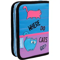 Пенал твердий 1 Вересня HP-04 Pink and Blue, 13х21х4 см, блакитний із бузковим (533456) - мініатюра 2