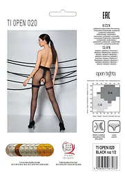 Колготки з відкритим доступом, імітація панчіх Passion TIOPEN 020 black 3/4 (20 den) - мініатюра 6