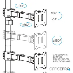 Настільне кріплення для монітора Officepro MA122B [148284] - мініатюра 10