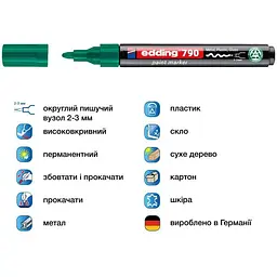 Маркер Edding Paint e-790 2-3 мм круглий зелений (e-790/04n) - мініатюра 2