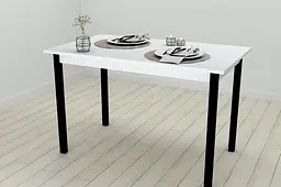 Стіл кухонний Ferrum-decor Маріо 75x120x70 Чорний ДСП Біле 16мм (FRD-106195) - мініатюра 2