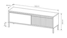 Тумба під телевізор Perfect Home Сенсо / Senso 2-дверна 2D/153 Чорний (PFH-091137) - мініатюра 3