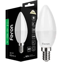 Світлодіодна лампа Feron LB-197  C37 230V 7W  E14 2700K (25809)