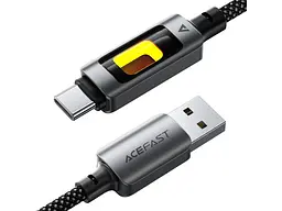 Кабель USB Type-C Acefast C21-04 USB Type-A to USB Type-C 2.0 60W 1.2m Black (6974316284673) - мініатюра 2