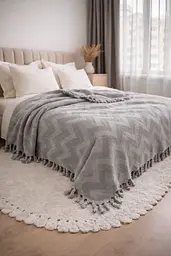 Плед-покривало Cotton TURComFor бавовна сірий євро 200х230 см TC303375971