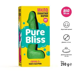 Крафтове мило-член із присоскою Pure Bliss Big Green - мініатюра 6