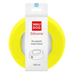 Миска-непроливайка Waudog Silicone, 750 мл, жовта