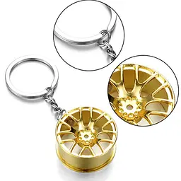 Брелок металевий Rexxon Wheel у формі колісного диска Золотий (4260404116868) - мініатюра 3