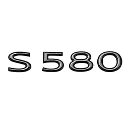 Емблема напис S580 для Mercedes-Benz Maybach чорний глянець 130х25 мм пластик (на скотчі)