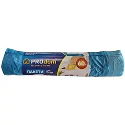 Пакети для смiття PRODOM 60л зав'язки 10шт