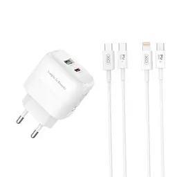 Зарядний пристрій XO 1xUSB QC3.0 + 1xUSB-C PD20W (XO-QC37) - мініатюра 2