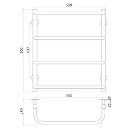 Рушникосушарка UNIO LS W 600-500-4 Драбинка Скоба (20879) - мініатюра 4
