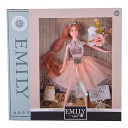 Лялька «Emily» QJ103 з котиком та аксесуарами, 29 см, у коробці (6900001912095)