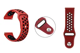 Спортивний ремінець Primolux Perfor Sport з перфорацією для годинника Samsung Galaxy Watch 3 45 мм Red Black - мініатюра 2